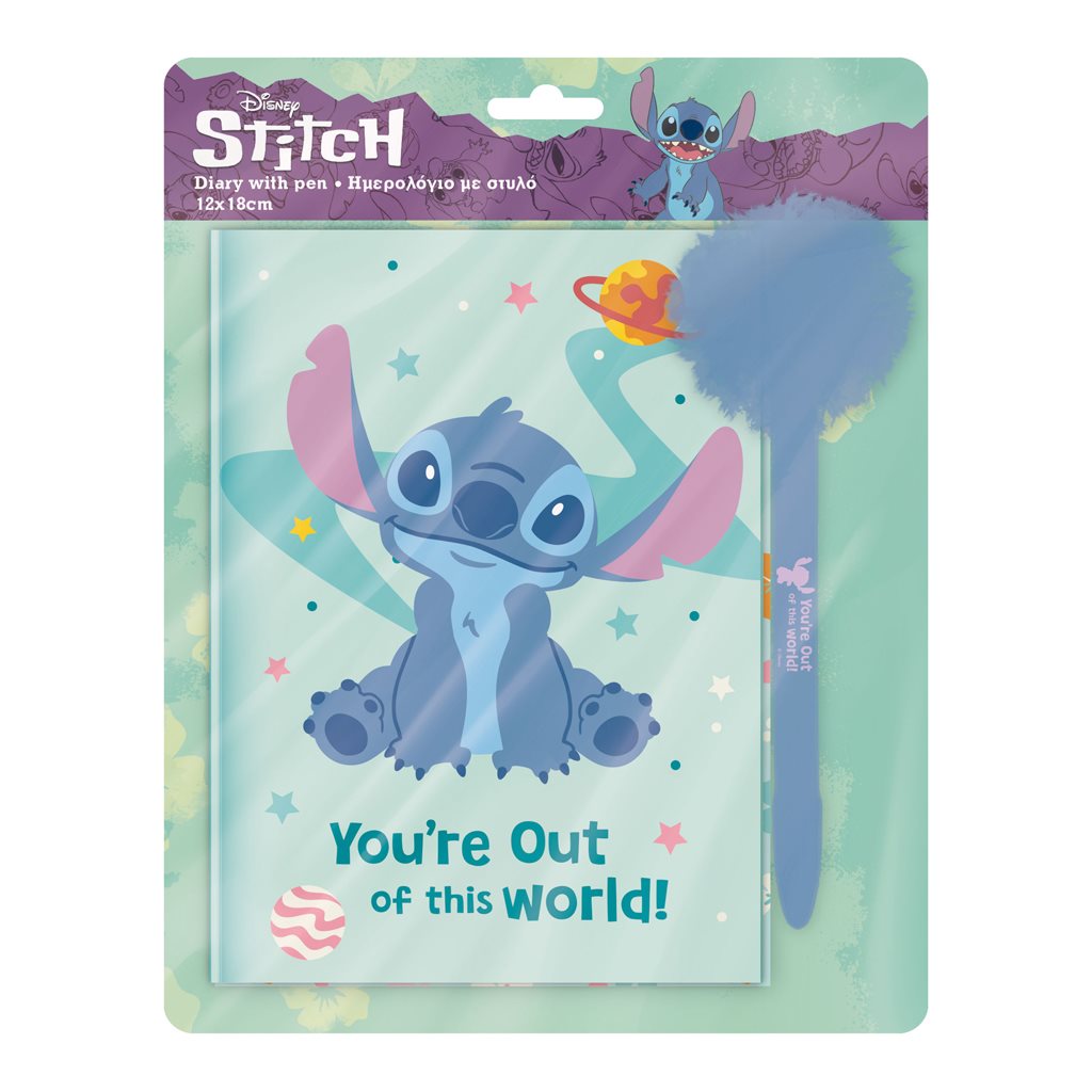 STITCH - Gift Set Diary with lock + Pompom Pen