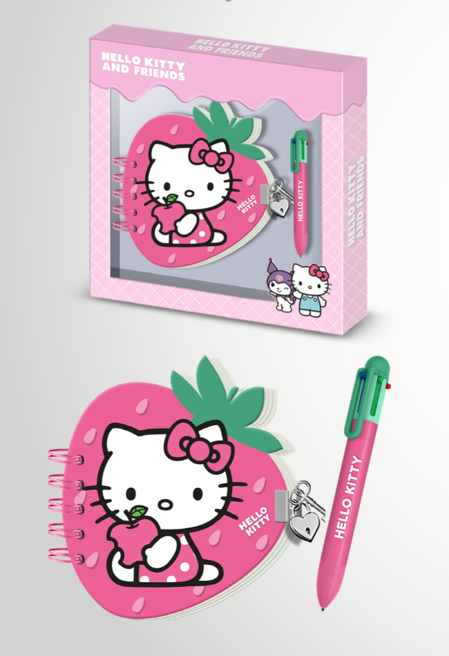 HELLO KITTY - Strawberry - Gift Box - Diary + Pen
