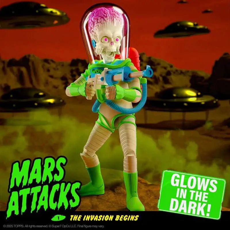 MARS ATTACKS ULTIMATES! WAVE 02 MARTIAN INVASION BEGINS GLOW IN THE DARK