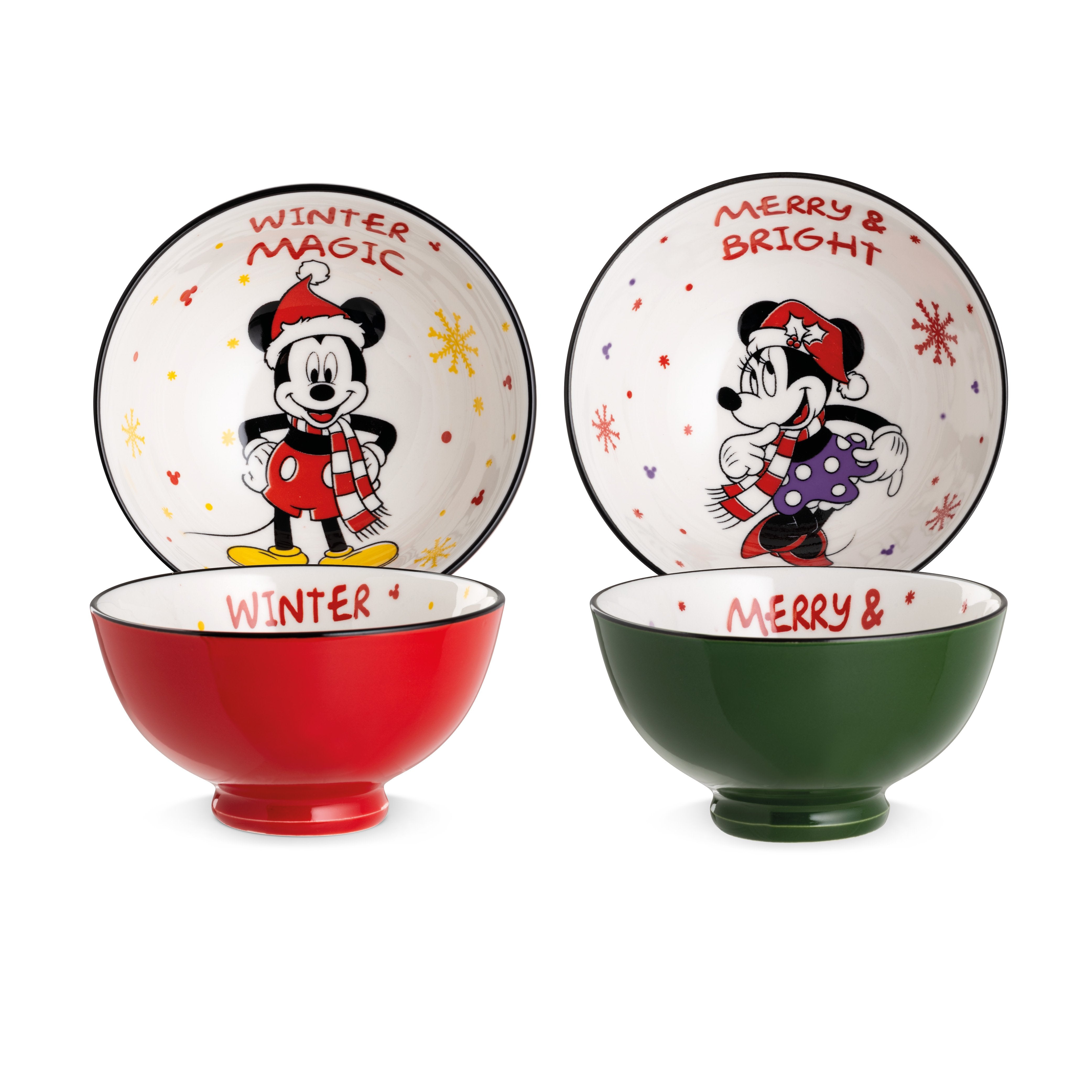DISNEY - Magic Winter - Set of 2 Bowls 14oz - Mickey & Minnie