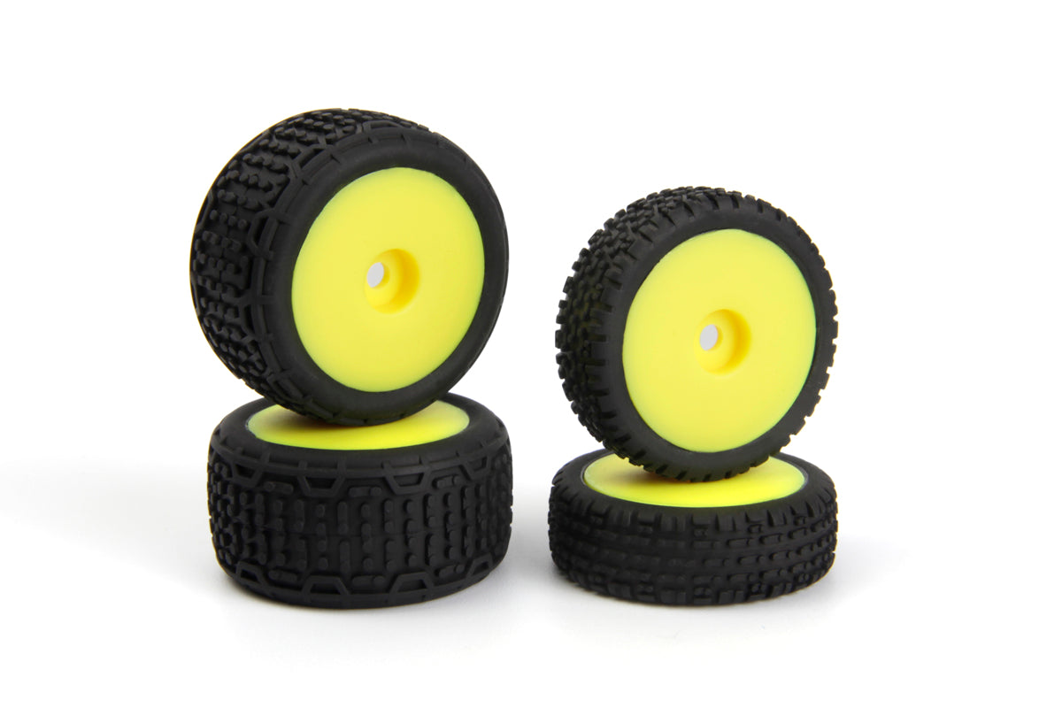 Microbe Buggy Wheel/Tyre Set (Yellow/Front/Rear)
