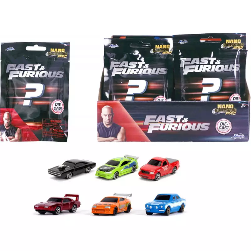 FAST & FURIOUS - Display of Blind Nano Figures - 12 Assortment - 24pc