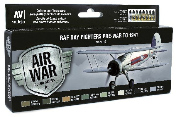 Model Air set Day Fighters pre-war to 1941, 8x17ml
