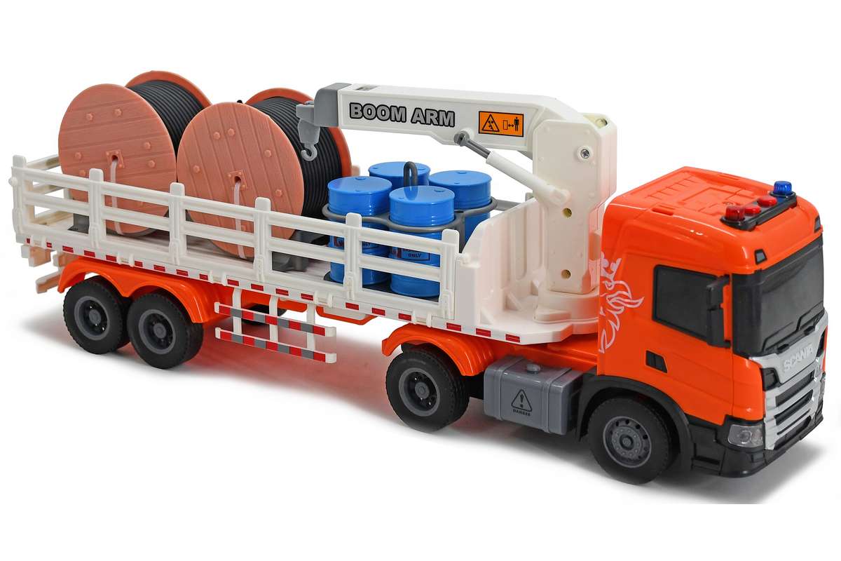 SCANIA lastbil m/kran tilbehør lys & lyd 41x9,5x15