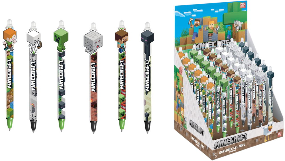 MINECRAFT - Head Topper Erasable Gel Pen (Display 36 pcs)