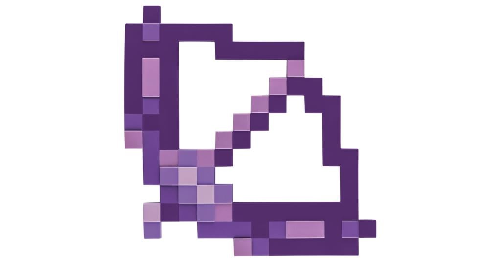 MINECRAFT - Arc et Flèche Enchanté Violet '45x32x4cm'