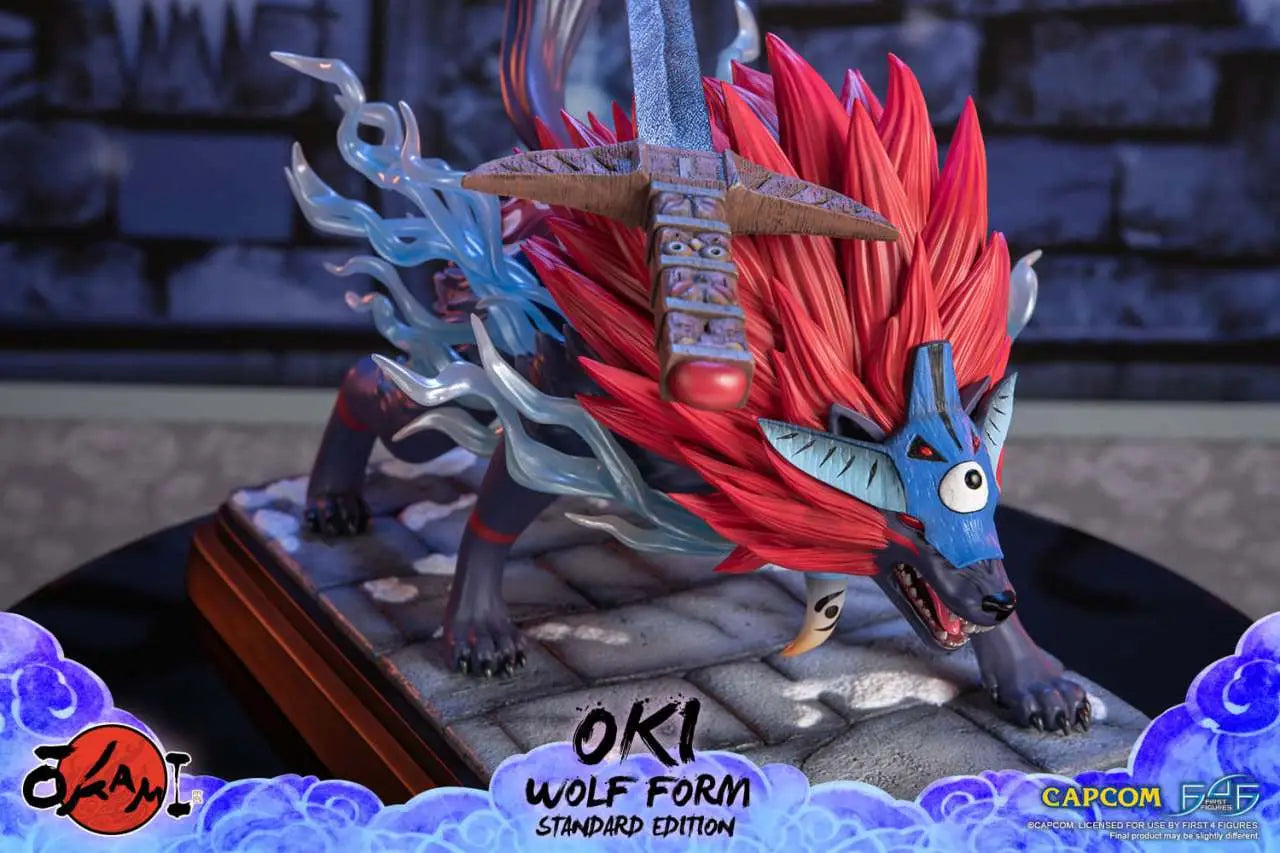 OKAMI OKI WOLF FROM RESIN STATUE