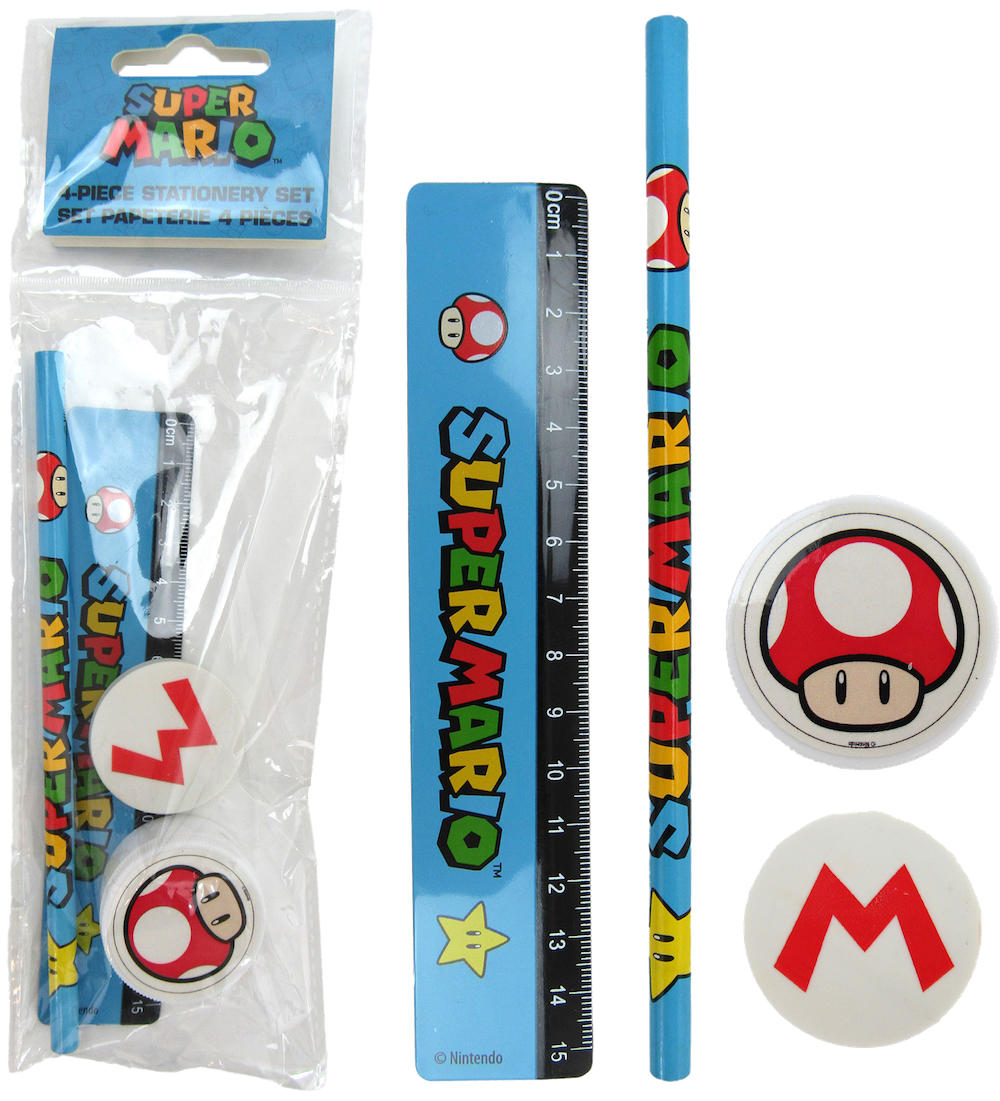 SUPER MARIO - Stationery Set - 4pc.
