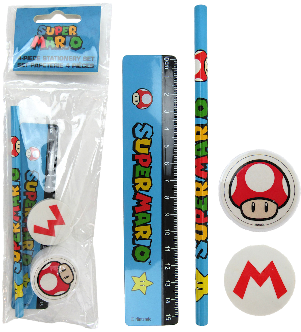 SUPER MARIO - Stationery Set - 4pc.