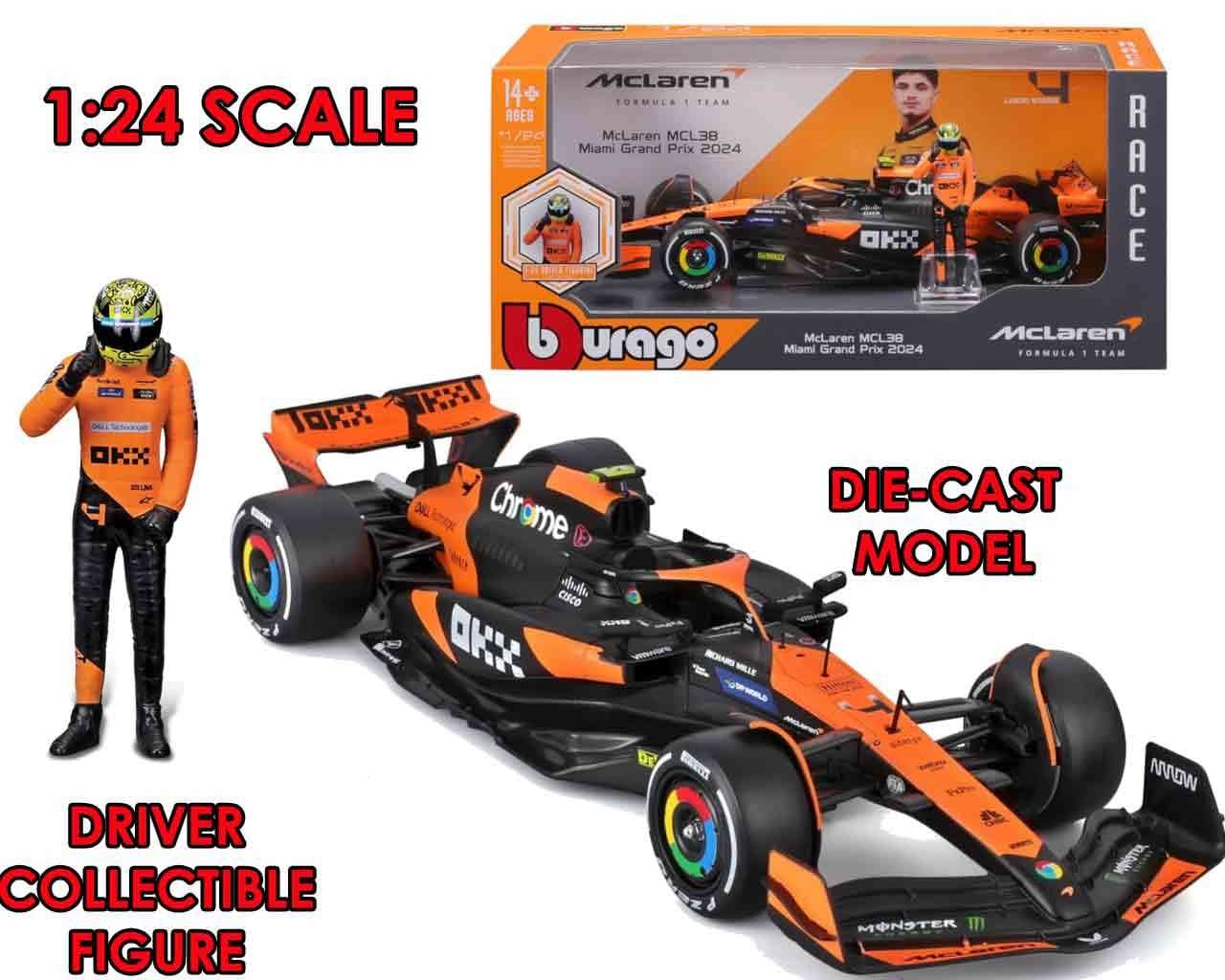 FORMULA 1 - F1 Mc Laren Mcl38 with Norris - Die-cast Model 1/24