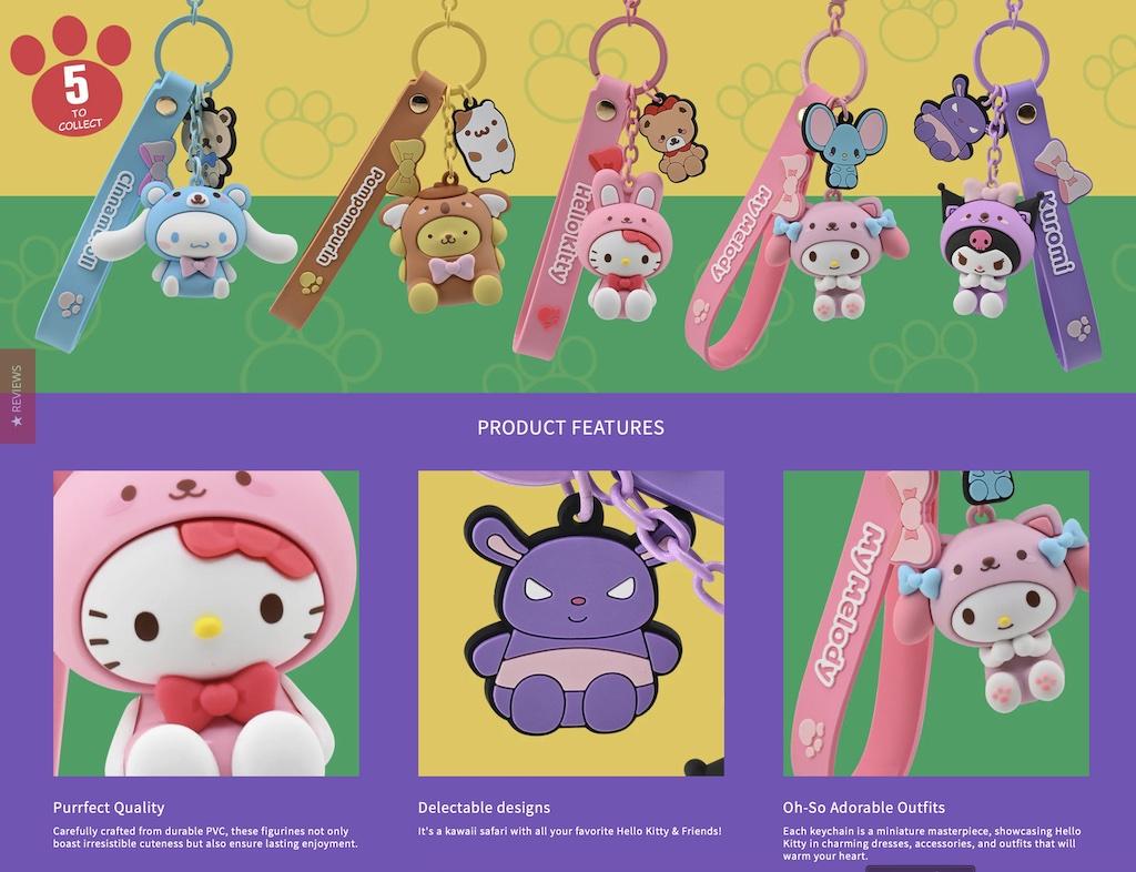 HELLO KITTY – Serie Tiere – Sortiment 12 Schlüsselanhänger 15,5 cm