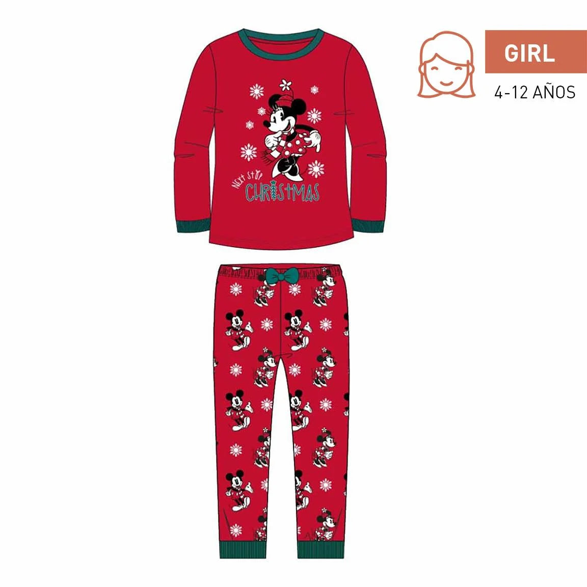 DISNEY – Mickey – Langer Jersey-Pyjama für Mädchen – (8 Jahre)
