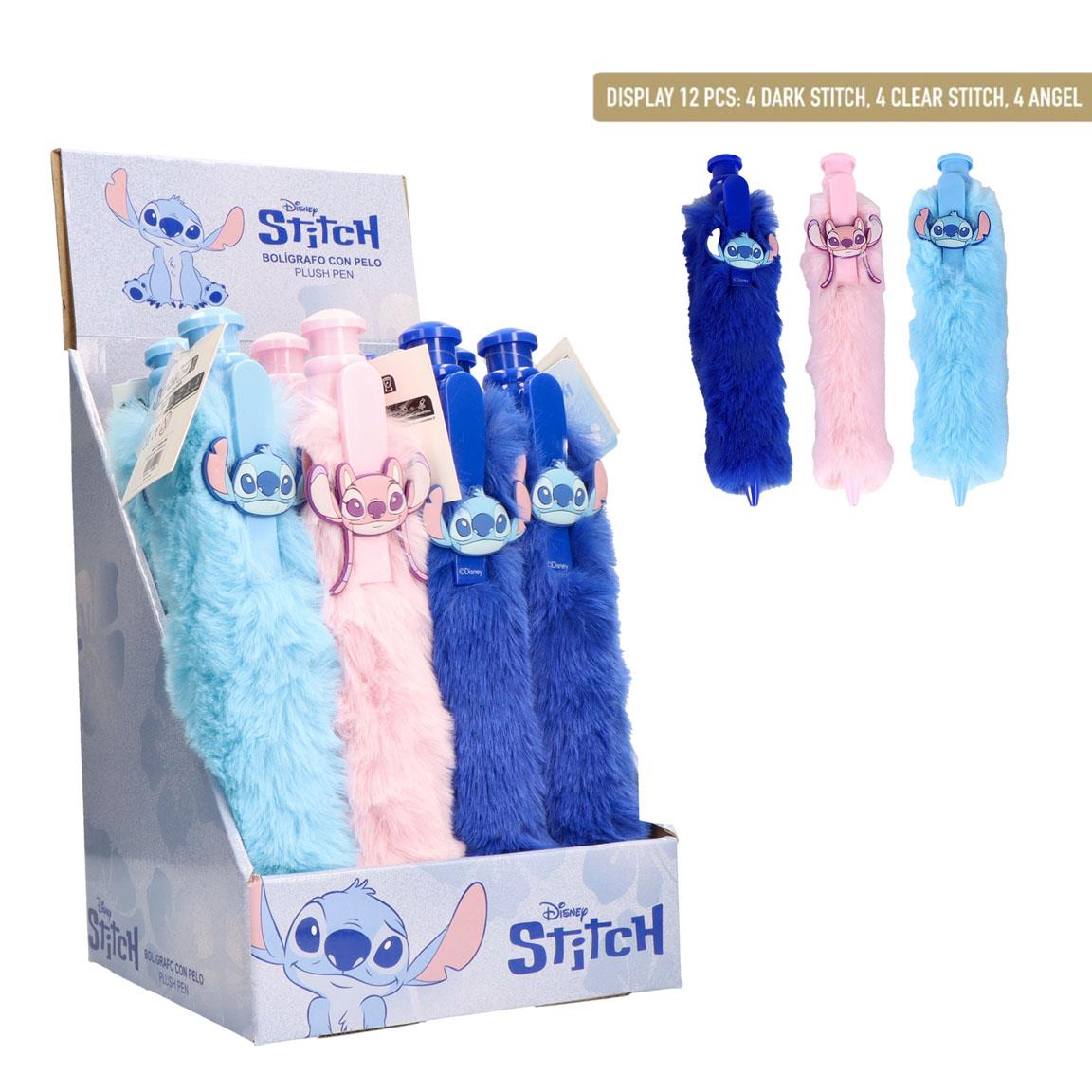 STITCH & ANGEL - Display of 12 Giant Fluffy Pen
