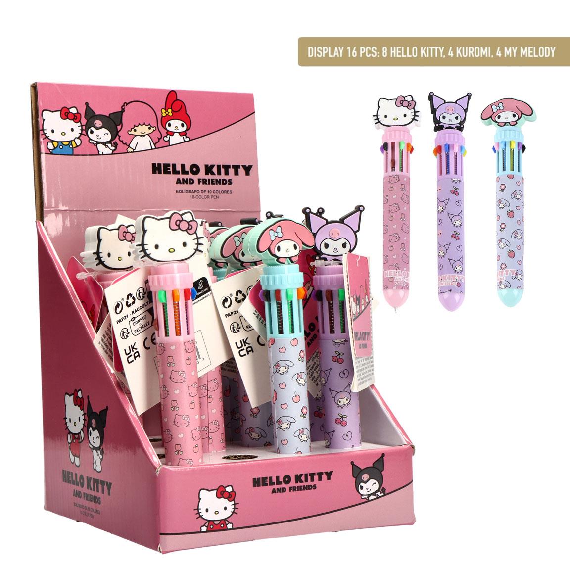 HELLO KITTY & Friends - Display de 16 Ball-Pen with 10 changing colors