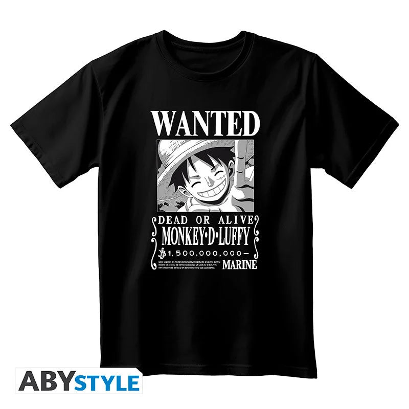 ONE PIECE - T-Shirt Wanted Luffy Unisex Black (XS)