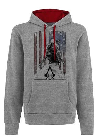 ASSASSIN'S CREED 3 - Sweatshirt - Flag und Connor Grey (S)