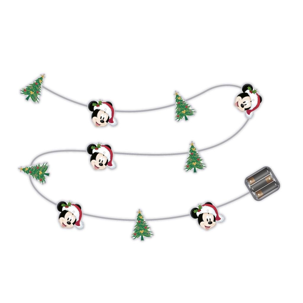 MICKEY - Weihnachtsgirlande mit Beleuchtung – 10 LEDs – 30 cm