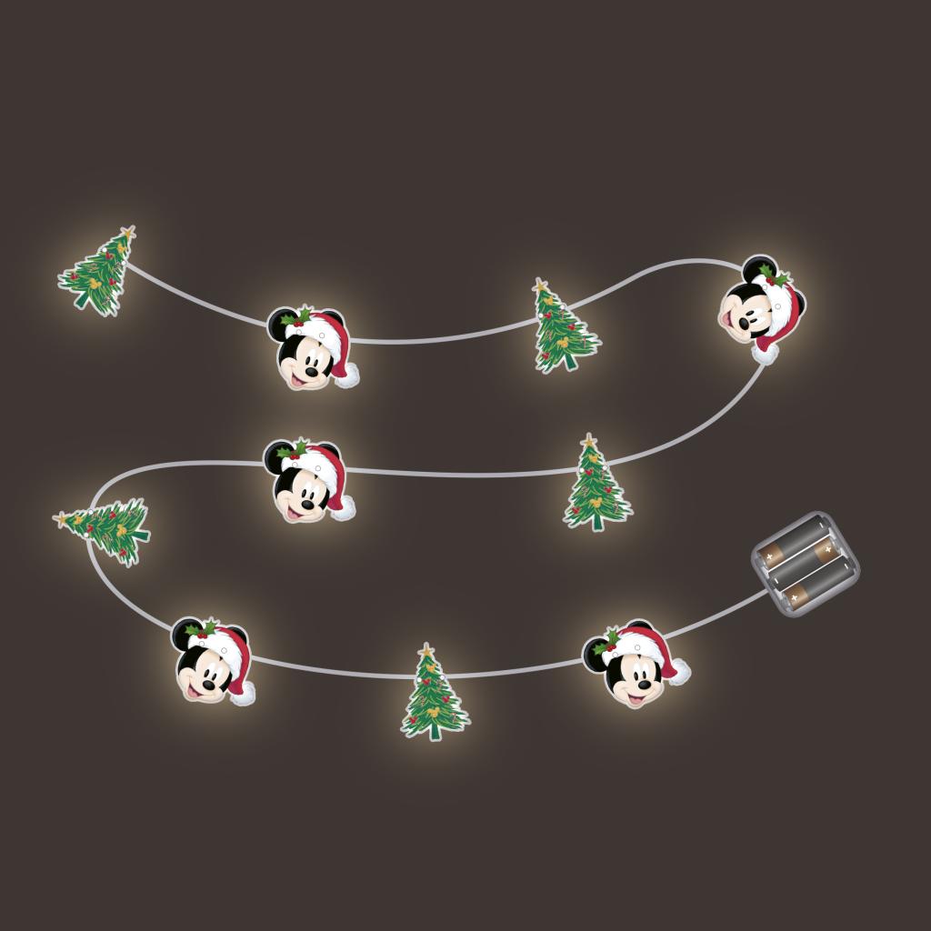 MICKEY - Weihnachtsgirlande mit Beleuchtung – 10 LEDs – 30 cm