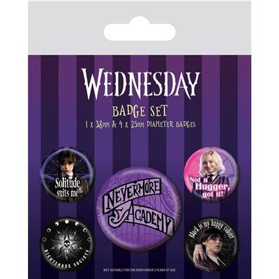MITTWOCH – Nevermore – Packung mit 5 Abzeichen