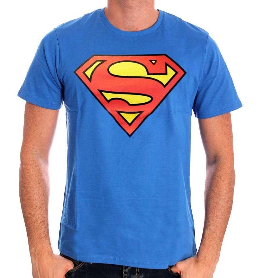 SUPERMAN - T-Shirt Blaues klassisches Logo (S)