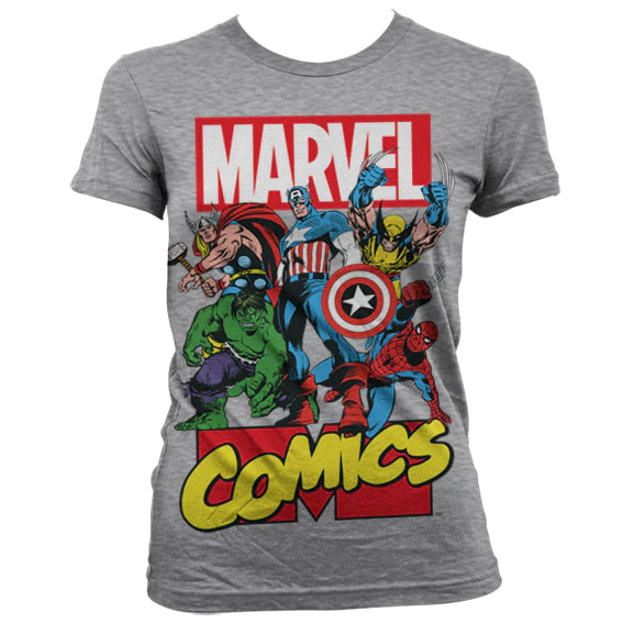 MARVEL - T-Shirt Comics Hero GIRL - Grau (M)