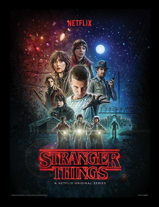STRANGER THINGS – Ein Blatt – gerahmter Druck 30 x 40 cm