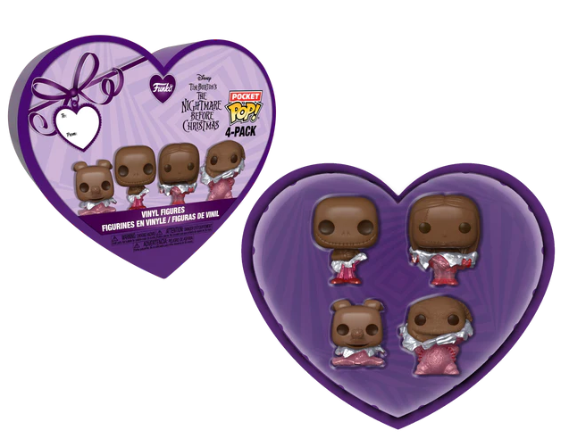 NBX – Pocket Pop Schlüsselanhänger 4er-Pack – Valentinstag (Schokoladen-Look)
