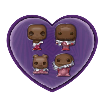 NBX – Pocket Pop Schlüsselanhänger 4er-Pack – Valentinstag (Schokoladen-Look)