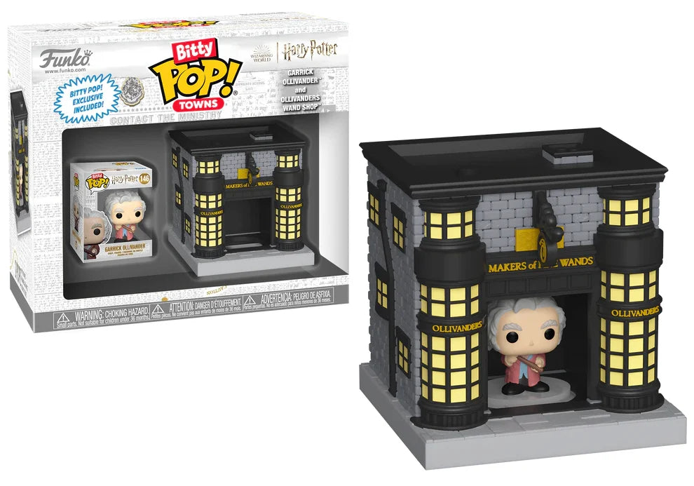 HARRY POTTER - Bitty Pop Town - Garrick Ollivander et Ollivanders wand