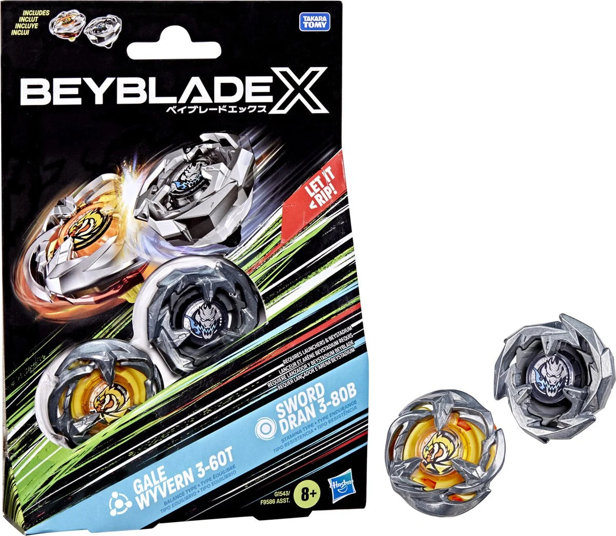 BEYBLADE X - Gale Wyvern 3-60T & Sword Dran 3-80B Dual Pack