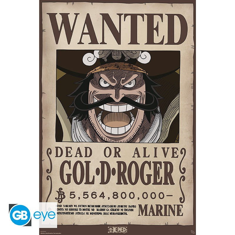 ONE PIECE - Wanted Gol D. Roger - Poster 91x61cm
