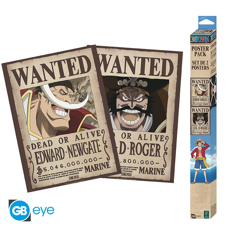 ONE PIECE - Wanted Roger & Whitebeard - Set 2 posters '52x38'