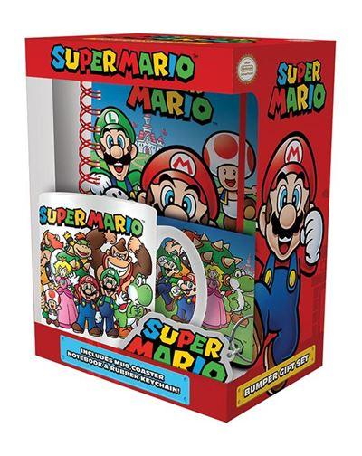 SUPER MARIO – Bumper – Tasse, Untersetzer, Schlüsselanhänger und Notizbuch