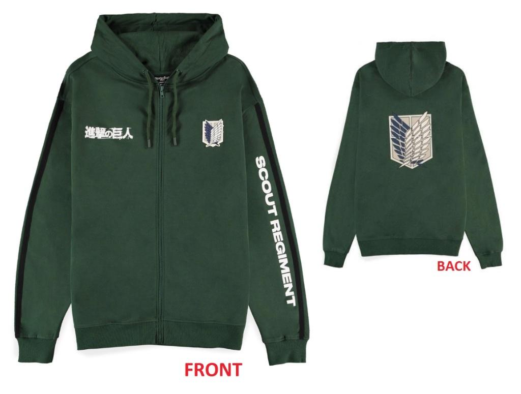 ATTACK ON TITAN – Scout Regiment – Herren-Kapuzenpullover mit Reißverschluss (XL)