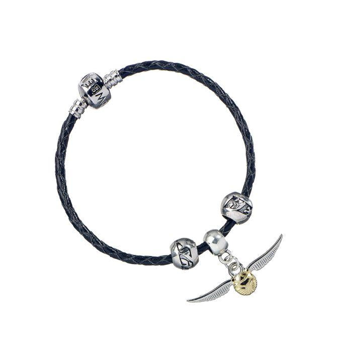 HARRY POTTER – Lederarmband + Goldener Schnatz-Anhänger – 19 cm