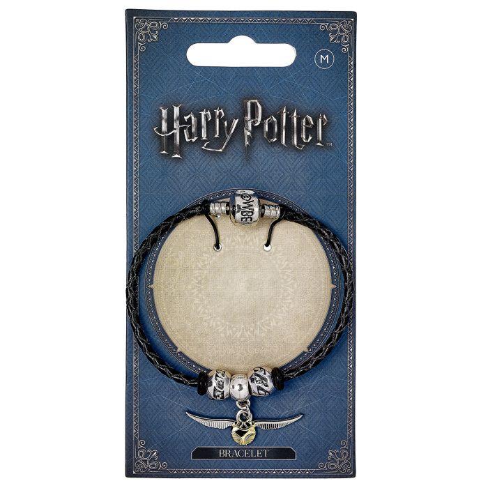 HARRY POTTER – Lederarmband + Goldener Schnatz-Anhänger – 19 cm