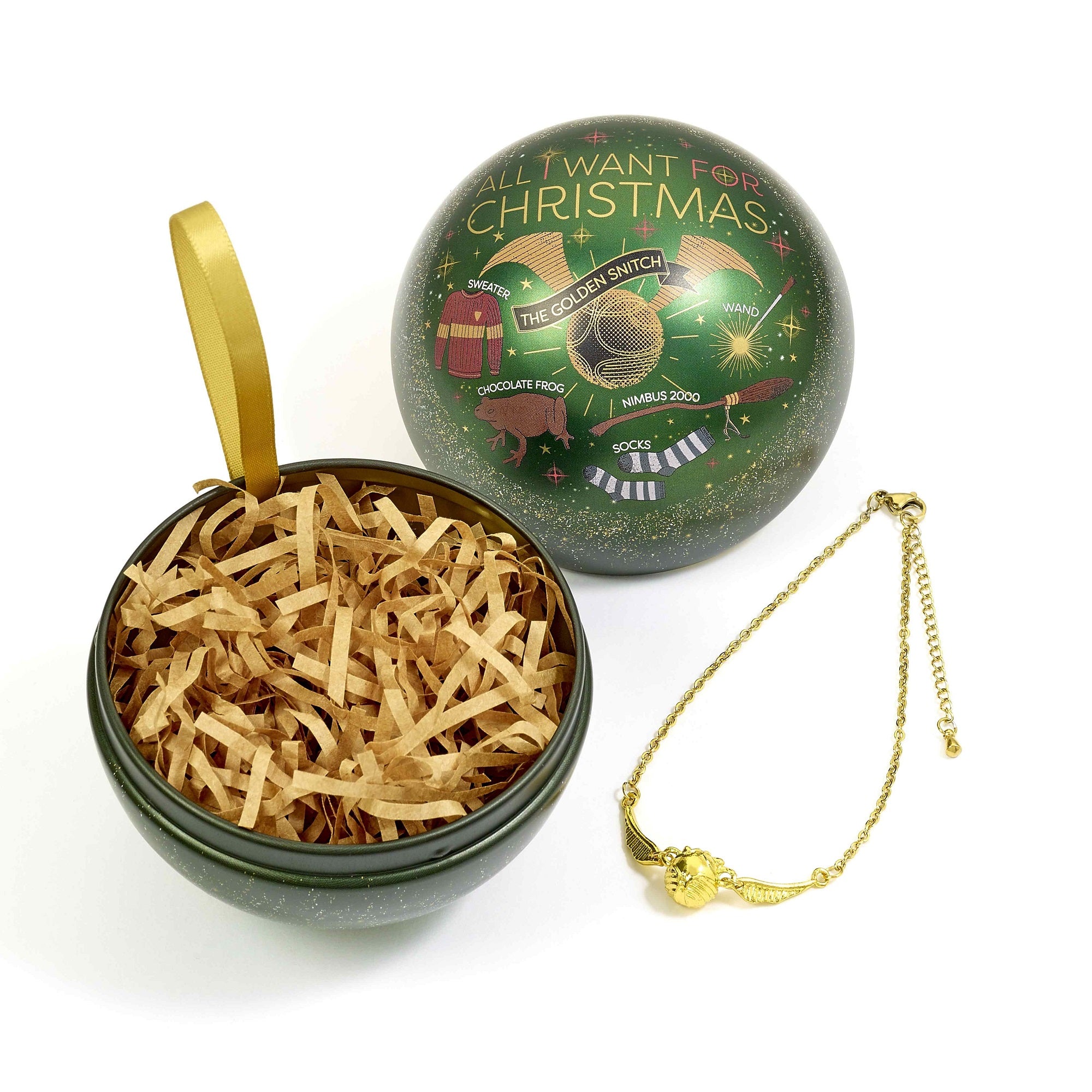HARRY POTTER – Weihnachtsgeschenkkugel – Goldener Schnatz-Armband
