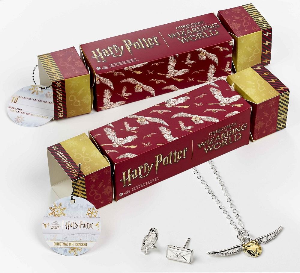 HARRY POTTER – Geschenk-Craker – Hedwig-Halskette und Ohrringe