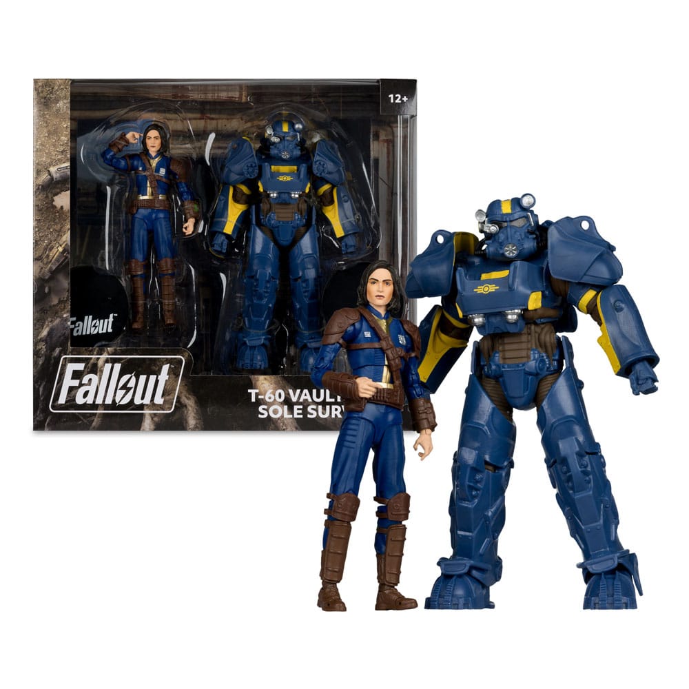 FALLOUT 4 - T-60 Vault tec & Sole Survivor - 2 Figure Set 18cm