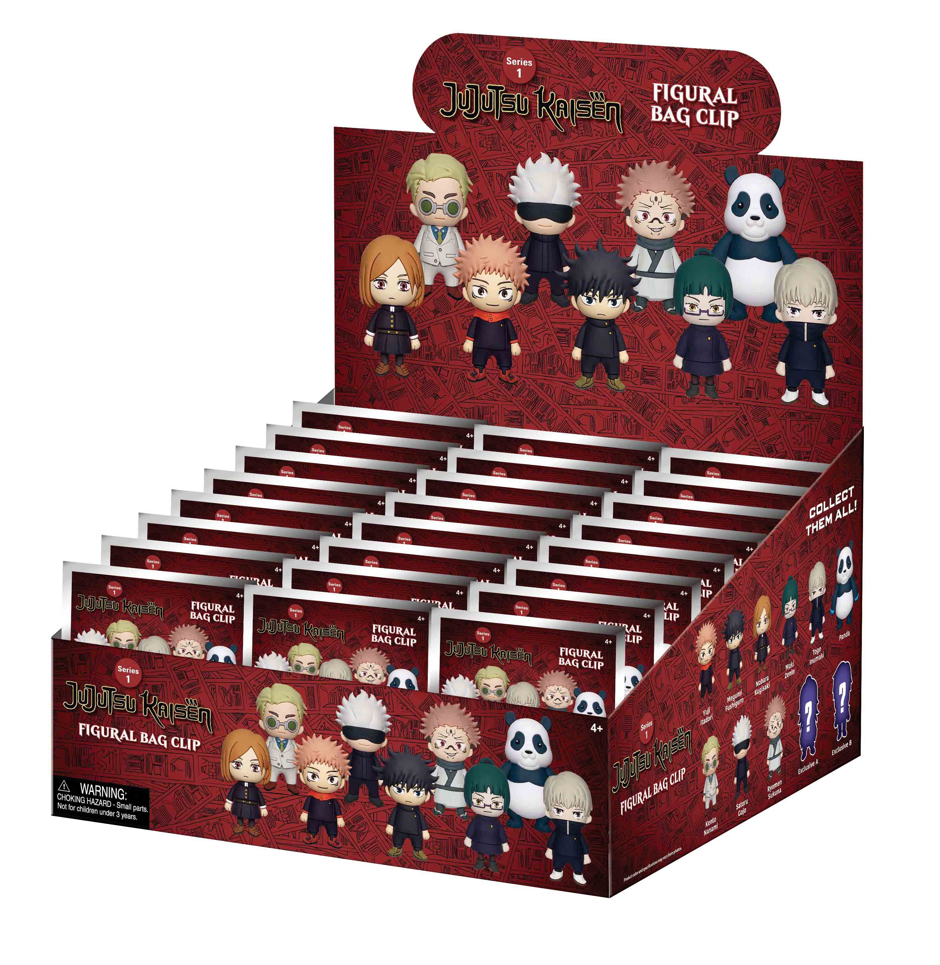 JUJUTSU KAISEN - Series 1 - 3D Foam Bag Clip (Display 24 Pcs)
