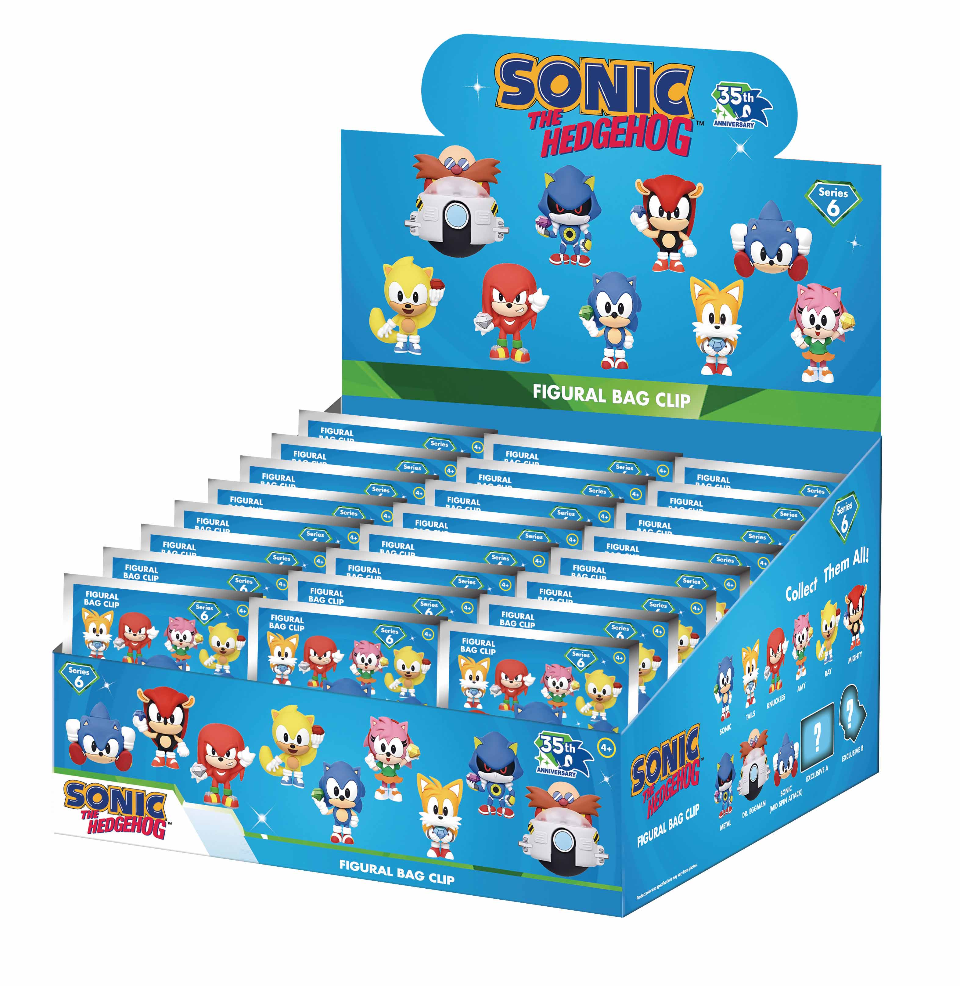 SONIC - Series 6 - 3D Foam Bag Clip (Display 24 Pcs)