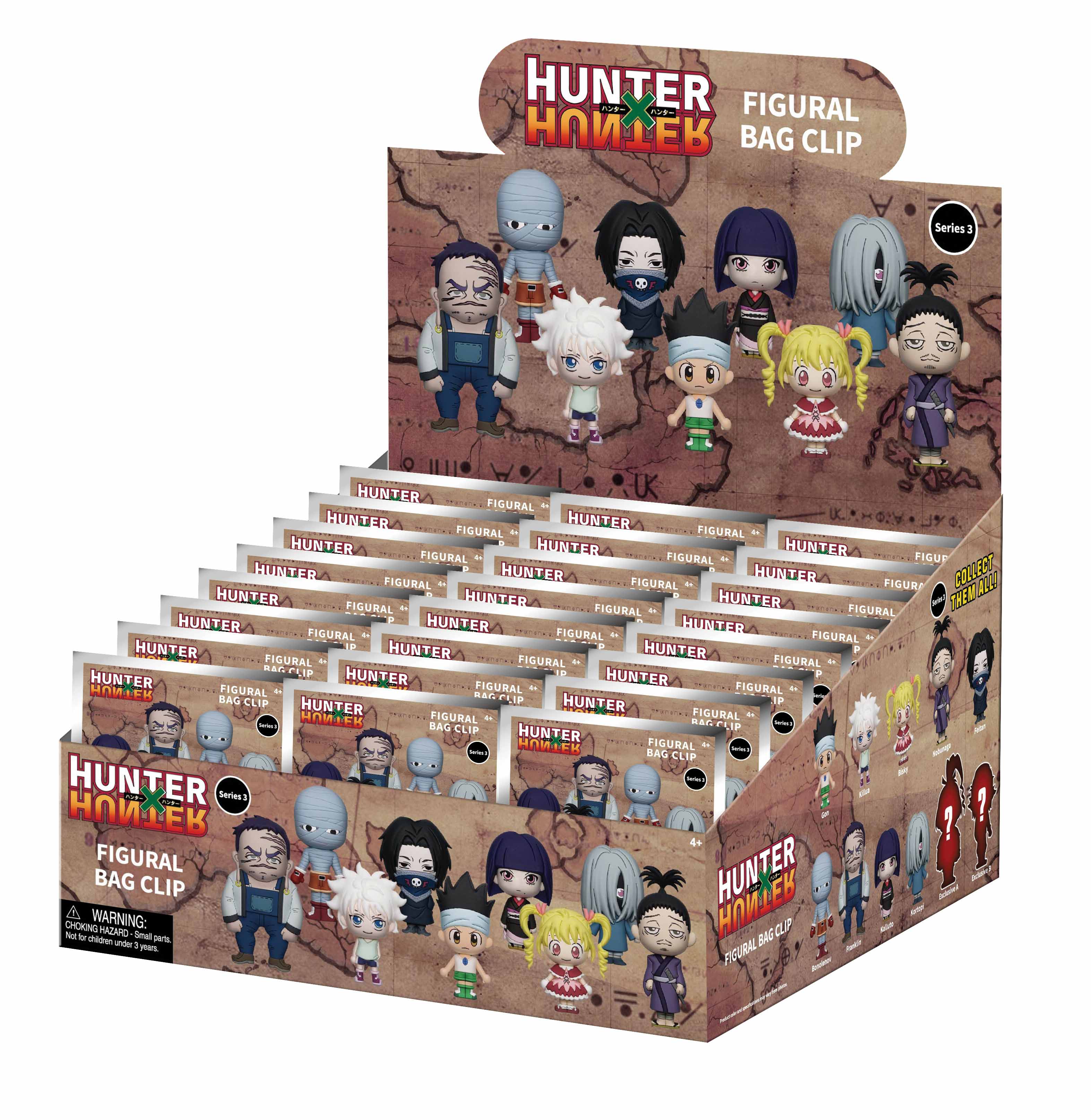 HUNTER X HUNTER - Series 3 - 3D Foam Bag Clip (Display 24 Pcs)