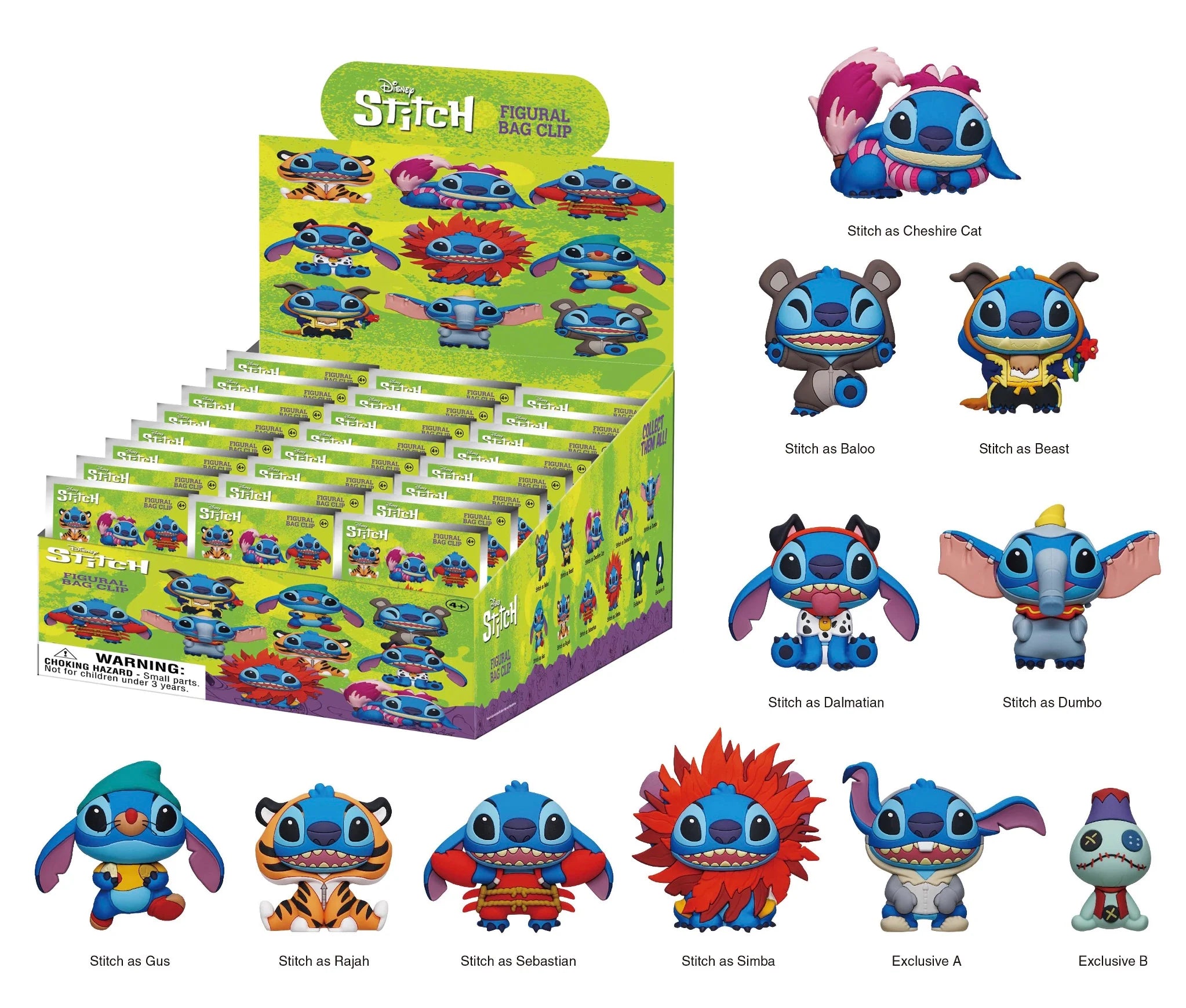 STITCH IN COSTUME - Series 1 - 3D Foam Bag Clip (Display 24 Pcs)