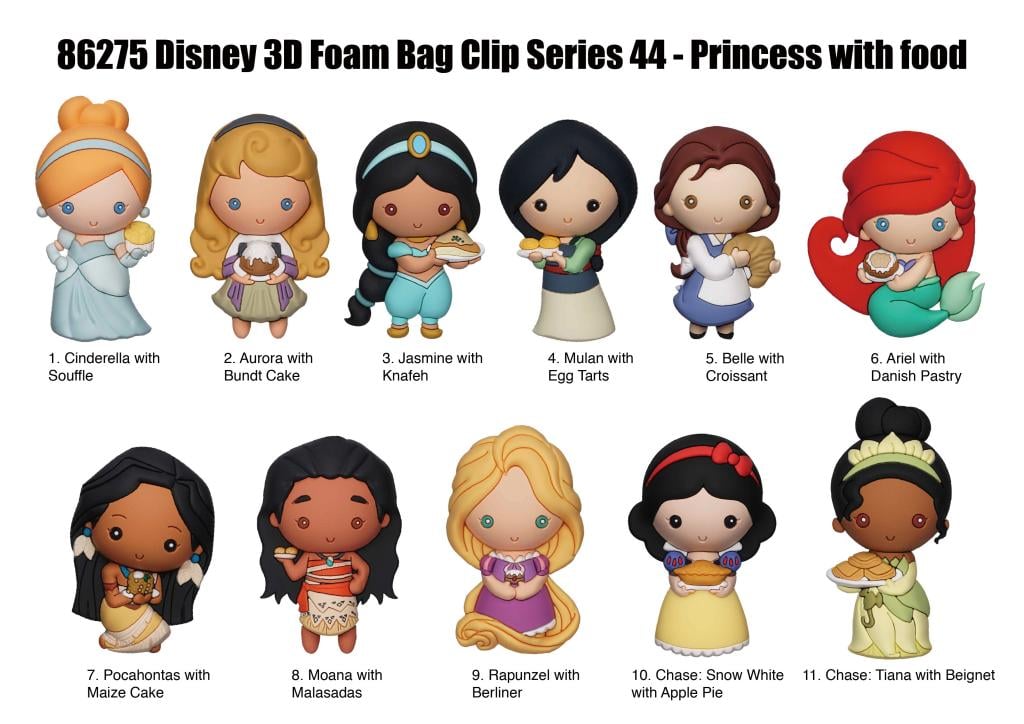 DISNEY - Princess - Serie 44 - 3D Foam Bag Clip (Display 24 Pcs)