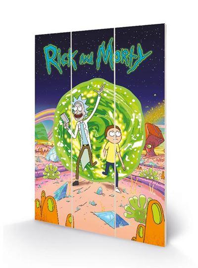 RICK & MORTY – Portal – Holzdruck 20 x 29,5 cm