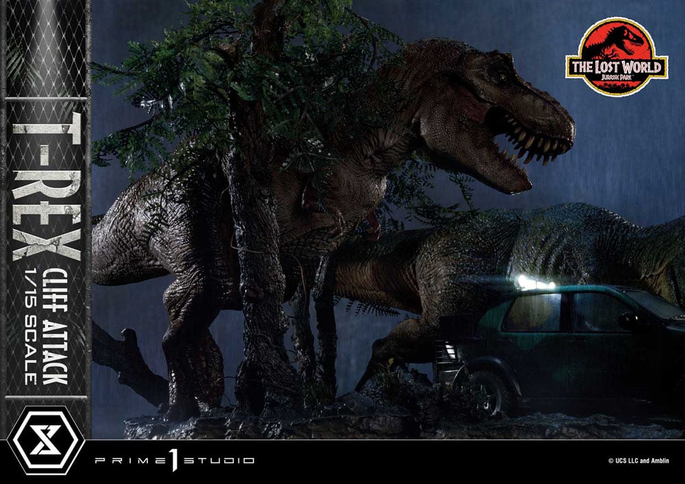 JURASSIC PARK THE LOST WORLD - T-Rex Cliff Attack -Statue 1/15 53cm