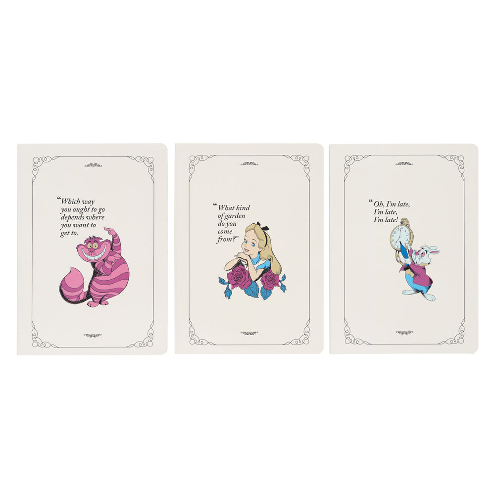 DISNEY - Alice - 3er-Pack Notizbücher - Größe A5