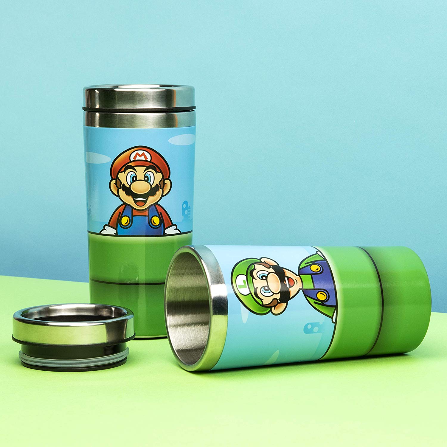 SUPER MARIO - Warp Pipe - Metal Travel Mug 450ml