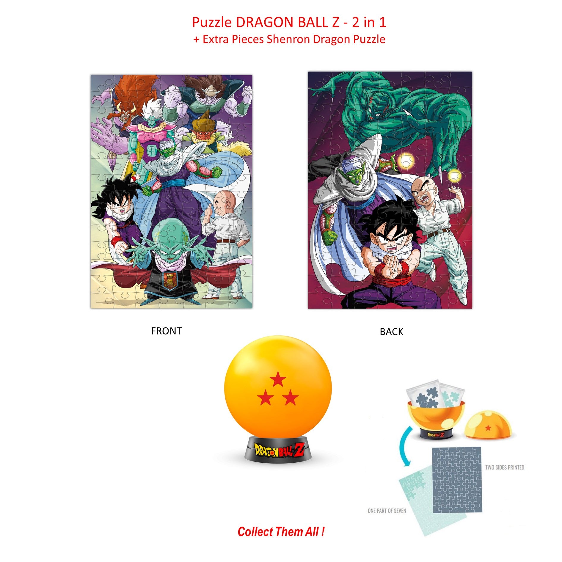 DRAGON BALL Z - Collectible Puzzle - 3 Stars - 2in1 Puzzle + Extra