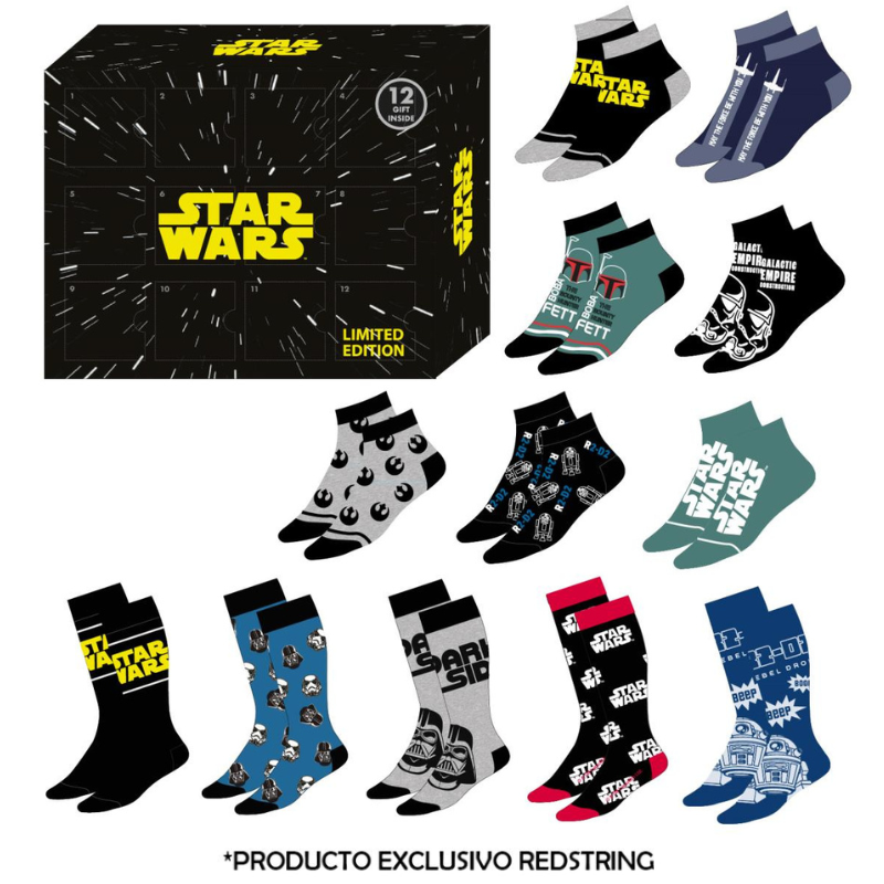 STAR WARS - Gift Box - 12 Paires de Chaussettes (T 40-46)